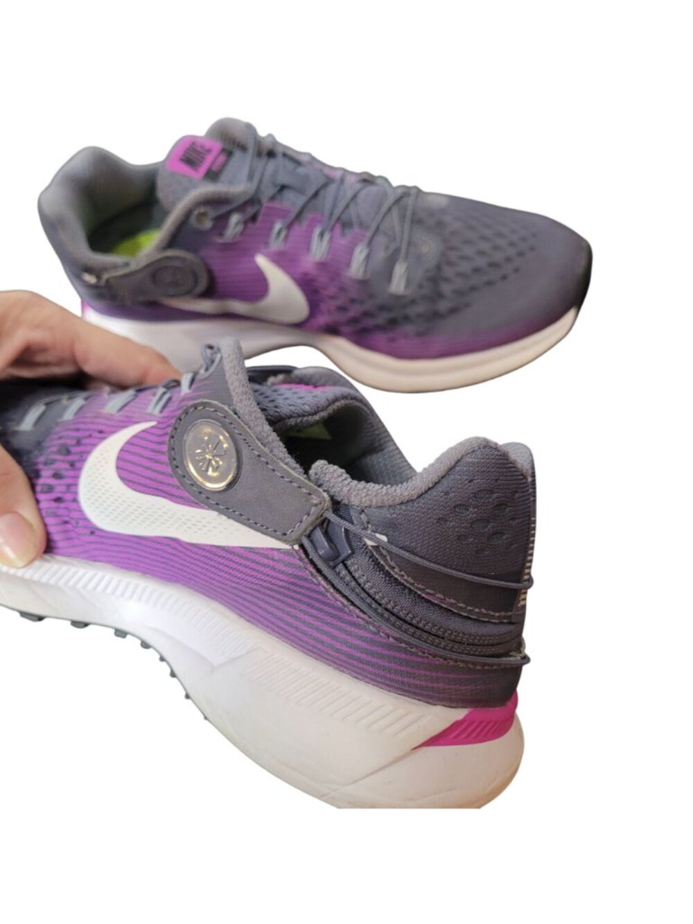 Nike Zoom Pegasus Women's Running Shoes Gray/Purple Size 6.5 - Picture 7 of 11